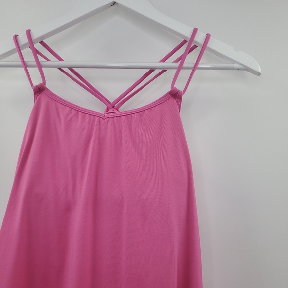 Lululemon Pink Strappy Open Back Tank Built in Bra - Picture 3 of 6